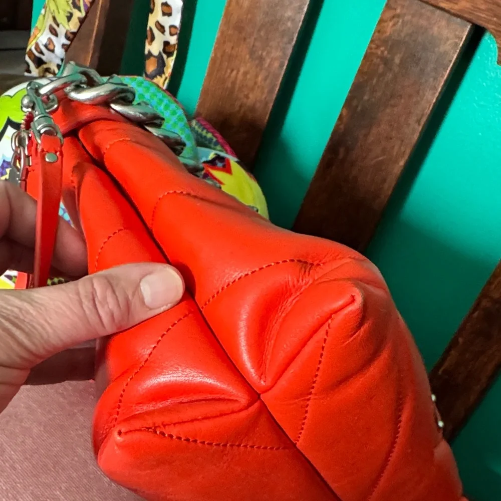 Rebecca Minkoff Bold Orange Crossbody Bag with Chain - Picture 6 of 12